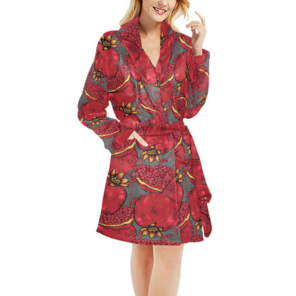 Pomegranate Pattern Print Design PG05 Women's Fleece Robe