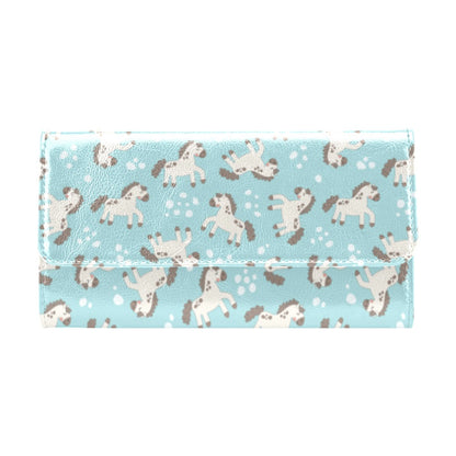 Horse Cute Print Design LKS306 Women's Trifold Wallet