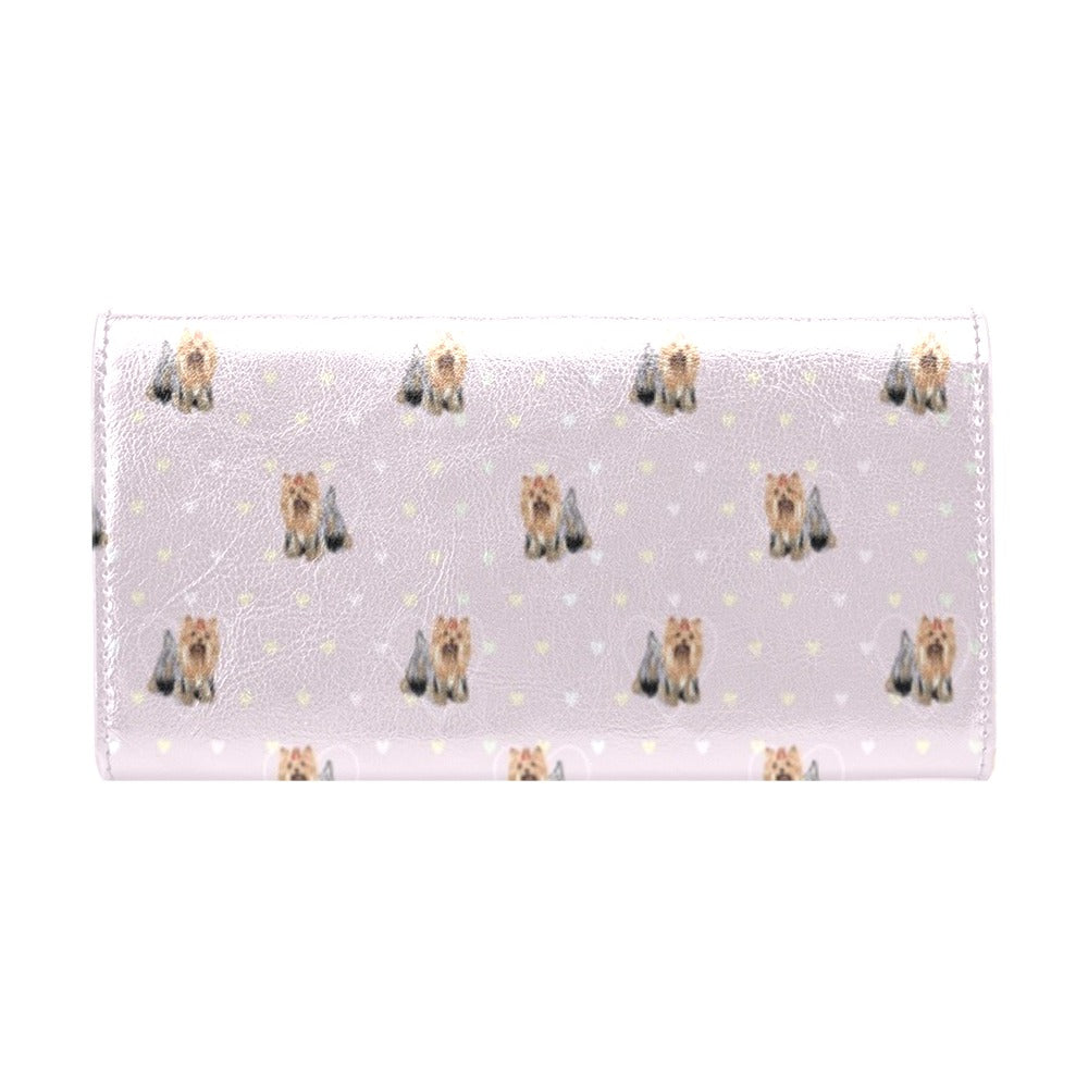 Yorkshire Terriers Print Design LKS302 Women's Trifold Wallet