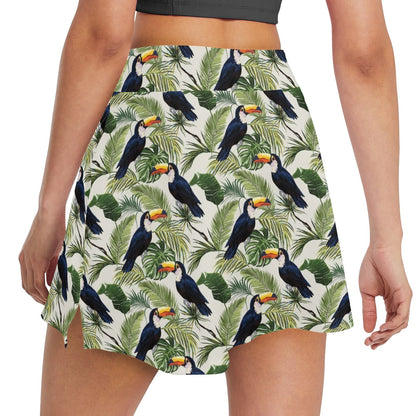 Toucan Print Design LKS308 17" Golf & Pickleball Skort with Pockets