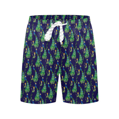 Peacock Art Design Print Men's Swim Trunks Beach Shorts