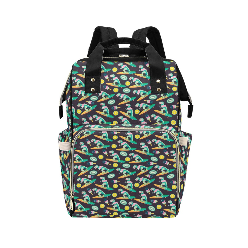 Surfboard T Rex Print Design LKS301 Diaper Bag Backpack
