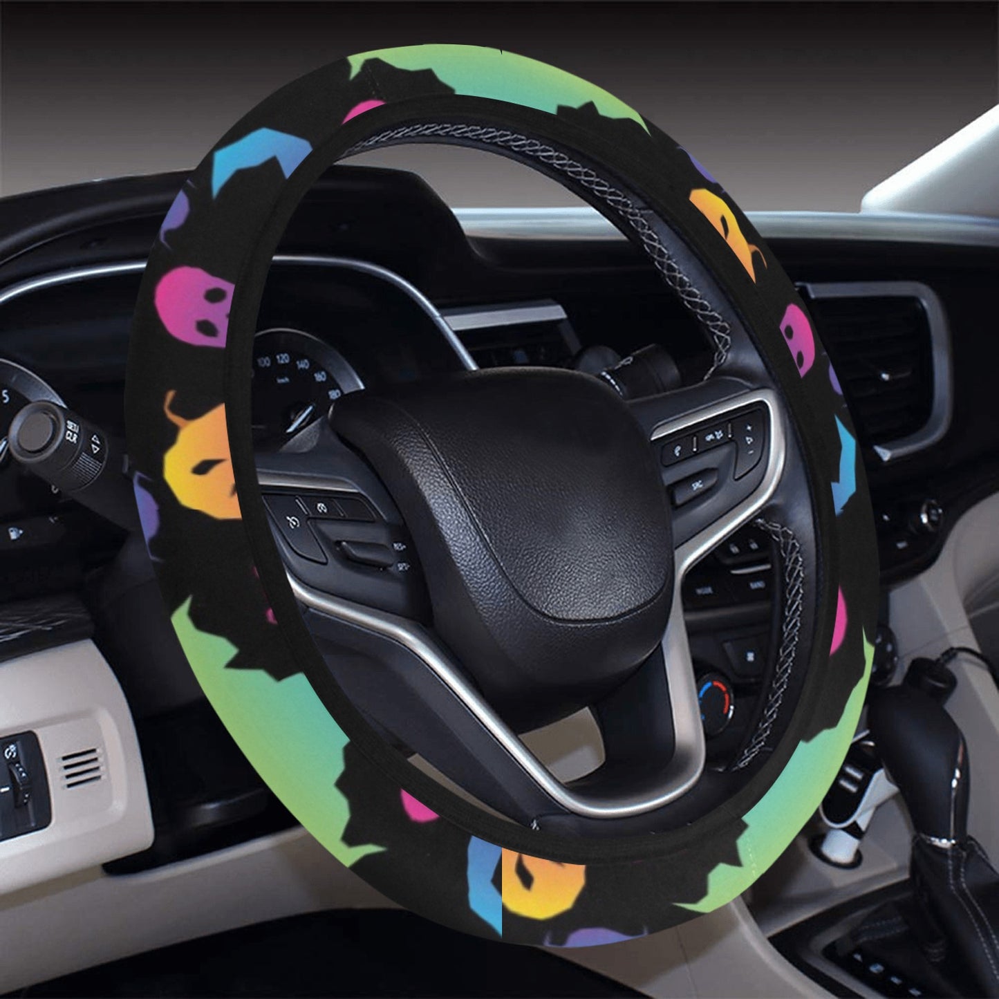 Halloween Print Design LKS404 Steering Wheel Cover with Elastic Edge
