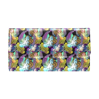Unicorn With Wings Print Pattern Women's Trifold Wallet