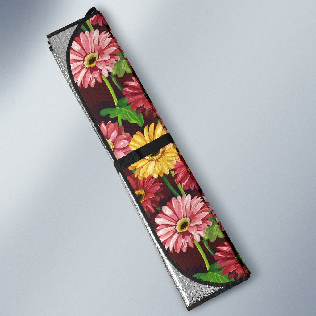 Daisy Gerbera Print Pattern Car Sun Shade For Windshield