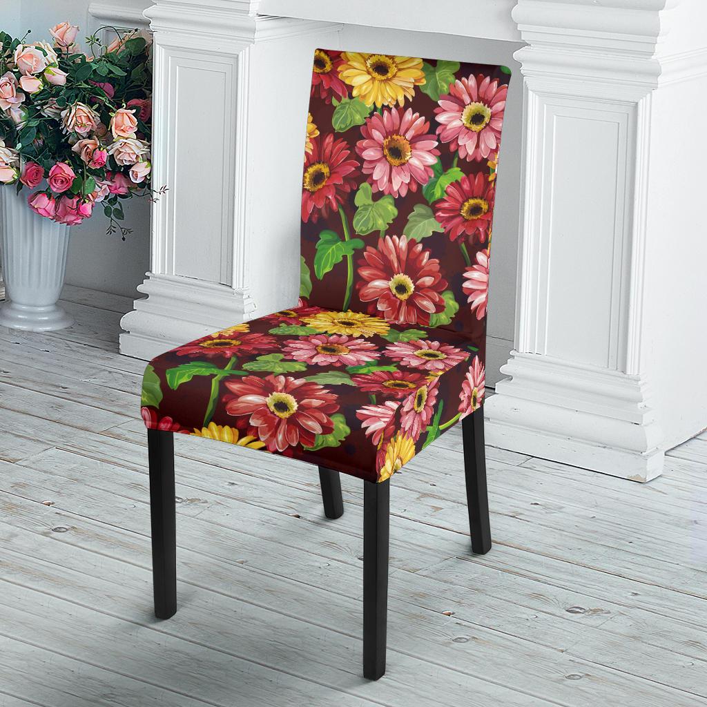 Daisy Gerbera Print Pattern Dinning Chair Slipper-JTAMIGO.COM