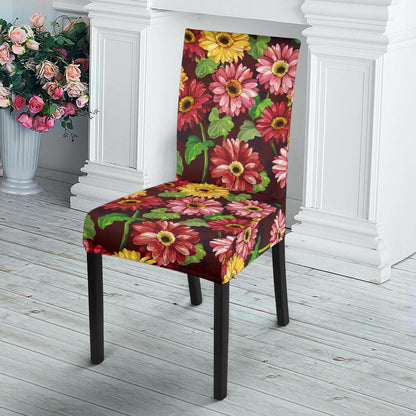 Daisy Gerbera Print Pattern Dinning Chair Slipper-JTAMIGO.COM