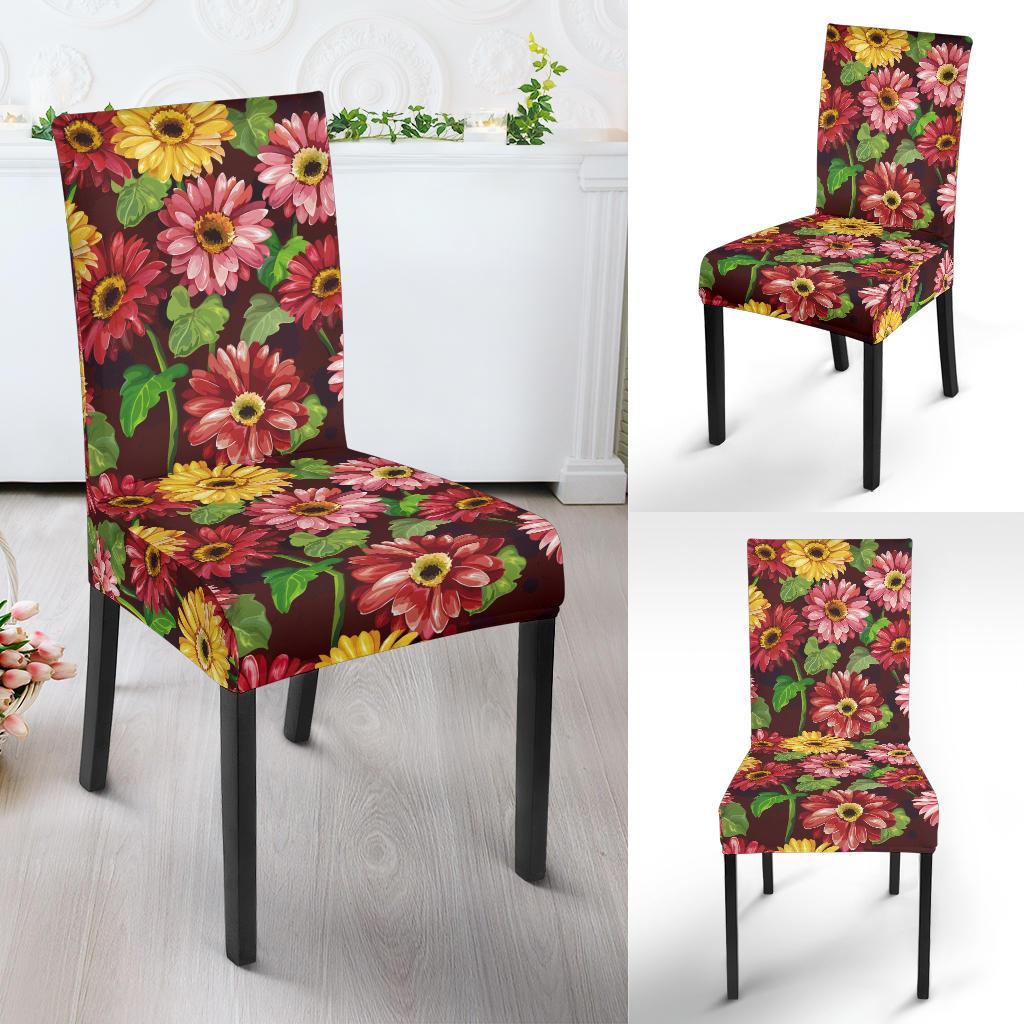 Daisy Gerbera Print Pattern Dinning Chair Slipper-JTAMIGO.COM