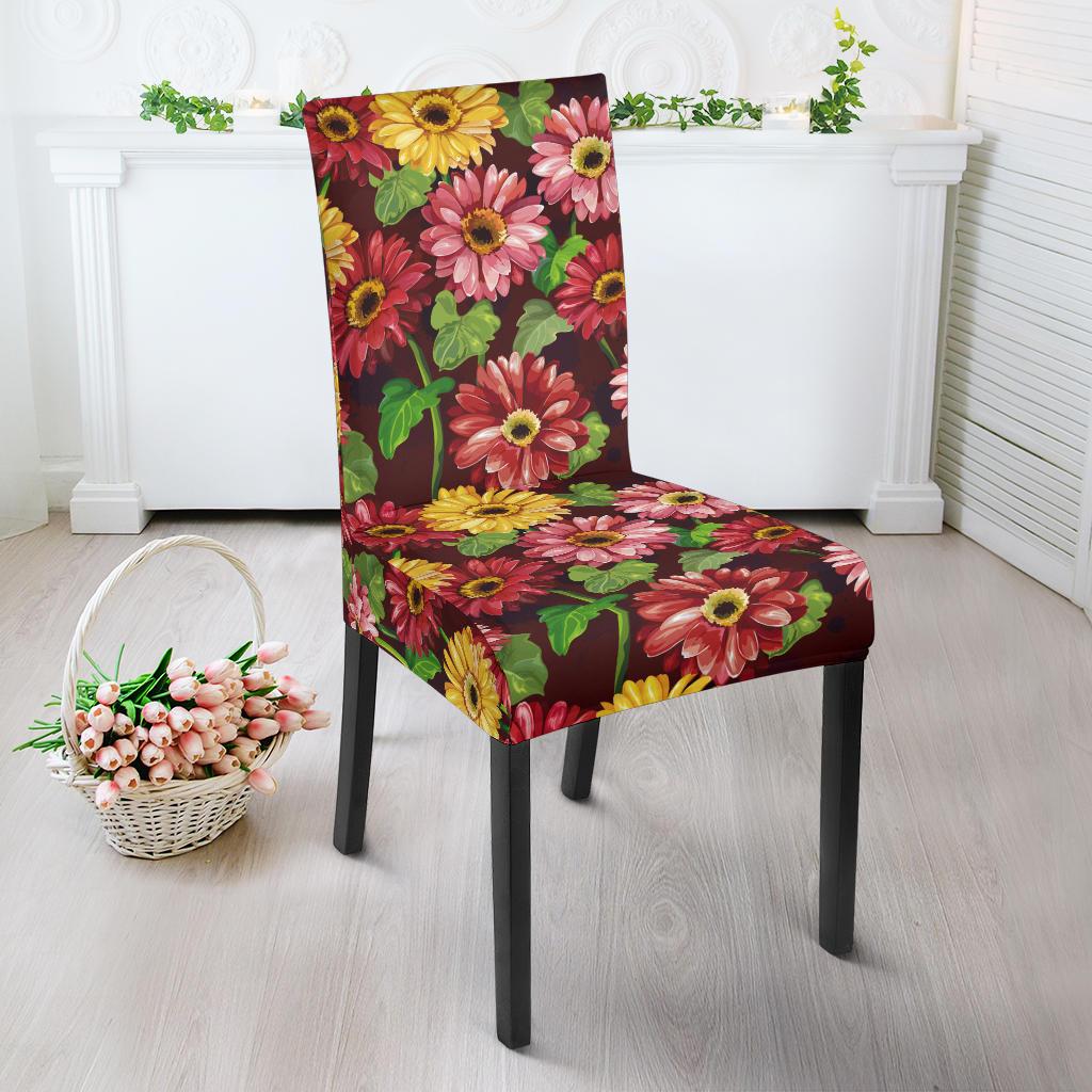 Daisy Gerbera Print Pattern Dinning Chair Slipper-JTAMIGO.COM