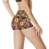 Daisy Gerbera Print Pattern High Waisted Spandex Shorts-JTAMIGO.COM