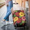 Daisy Gerbera Print Pattern Luggage Cover Protector