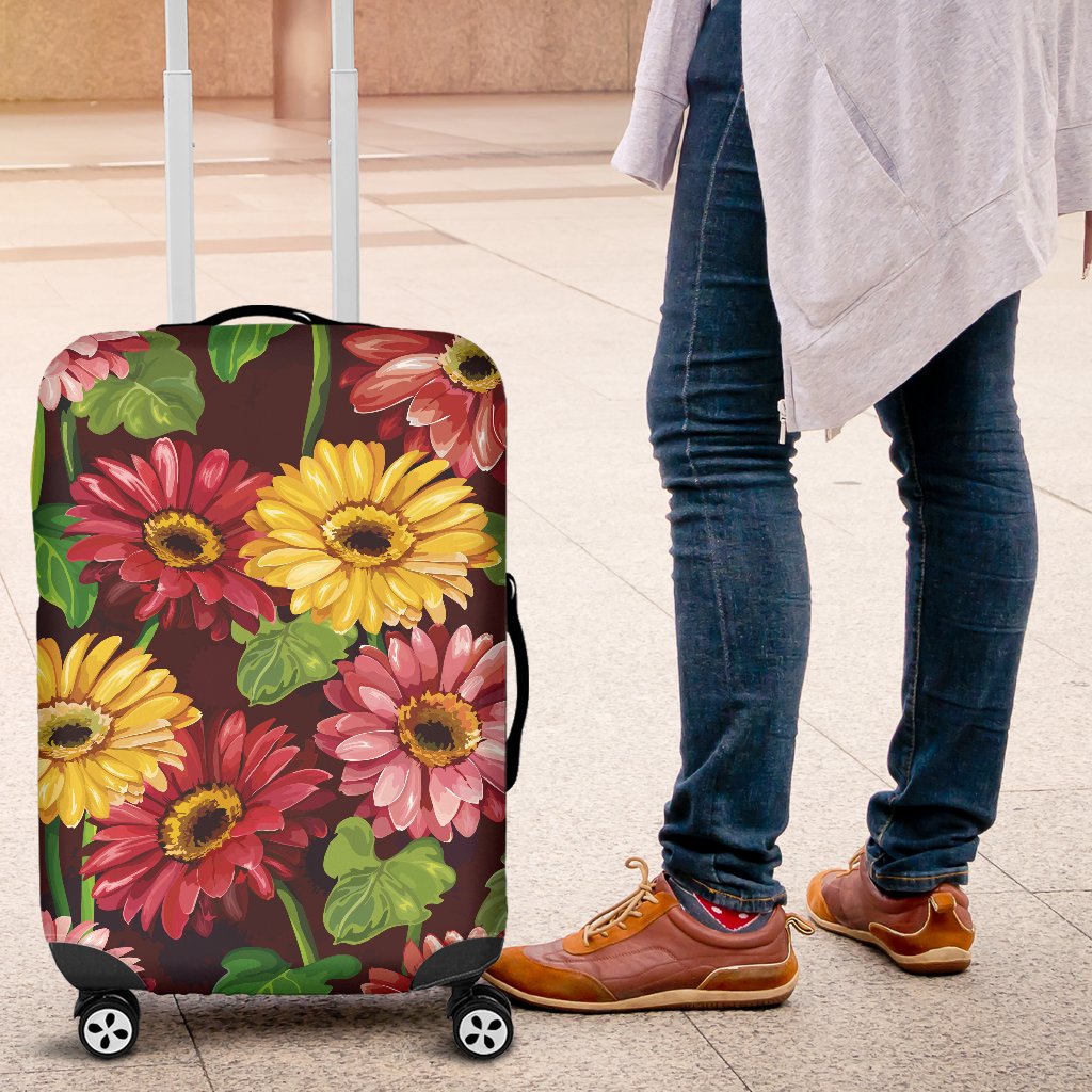 Daisy Gerbera Print Pattern Luggage Cover Protector
