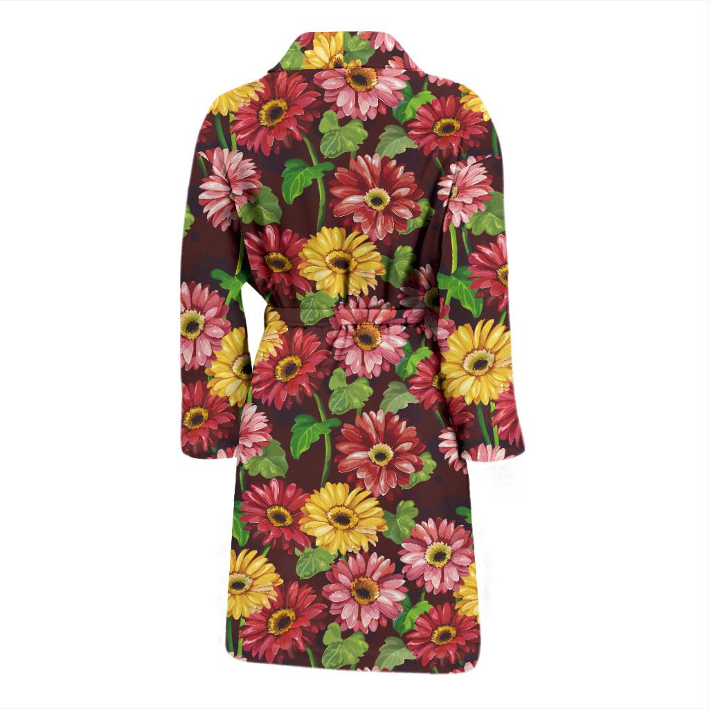 Daisy Gerbera Print Pattern Men Bath Robe-JTAMIGO.COM
