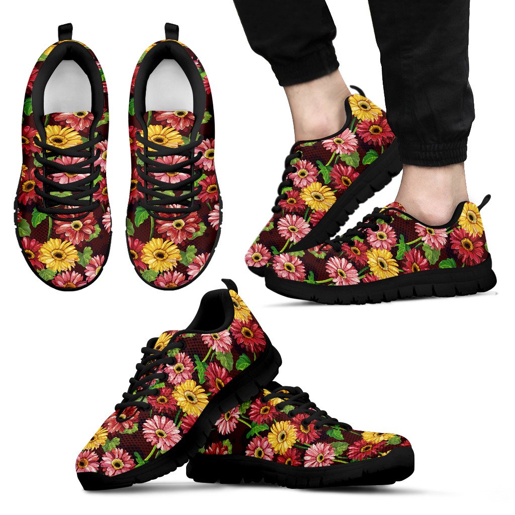 Daisy Gerbera Print Pattern Men Sneakers Shoes