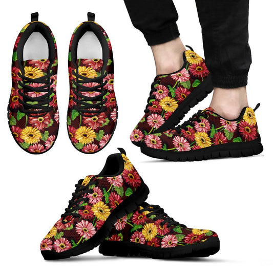 Daisy Gerbera Print Pattern Men Sneakers Shoes