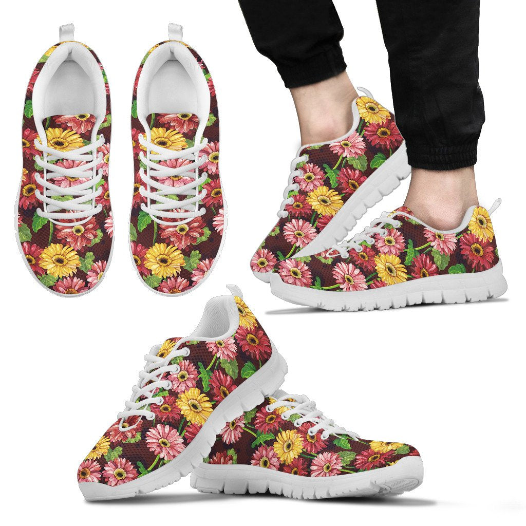 Daisy Gerbera Print Pattern Men Sneakers Shoes