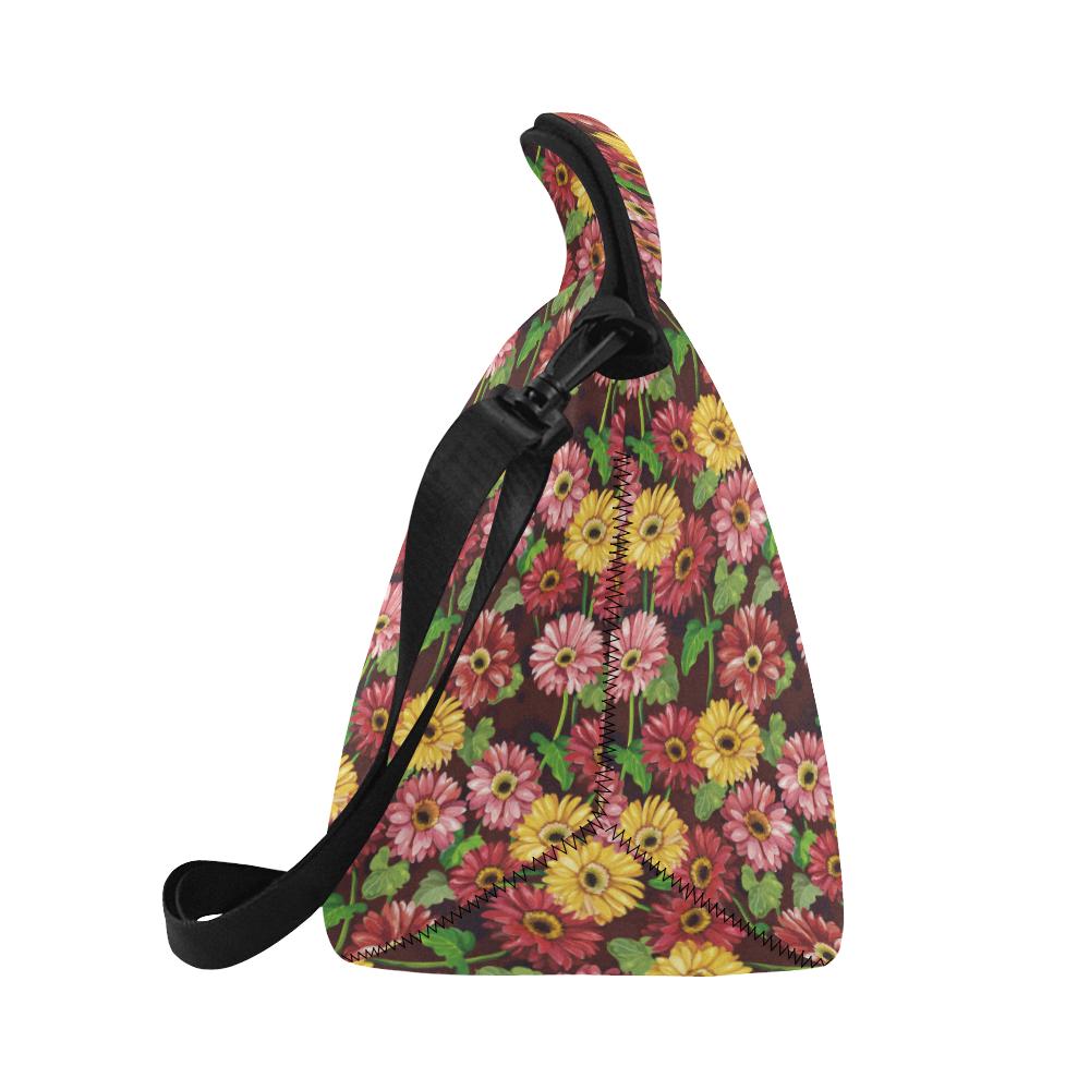 Daisy Gerbera Print Pattern Neoprene Lunch Bag (Model 1669)(Large)-JTAMIGO.COM