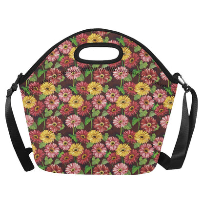 Daisy Gerbera Print Pattern Neoprene Lunch Bag (Model 1669)(Large)-JTAMIGO.COM