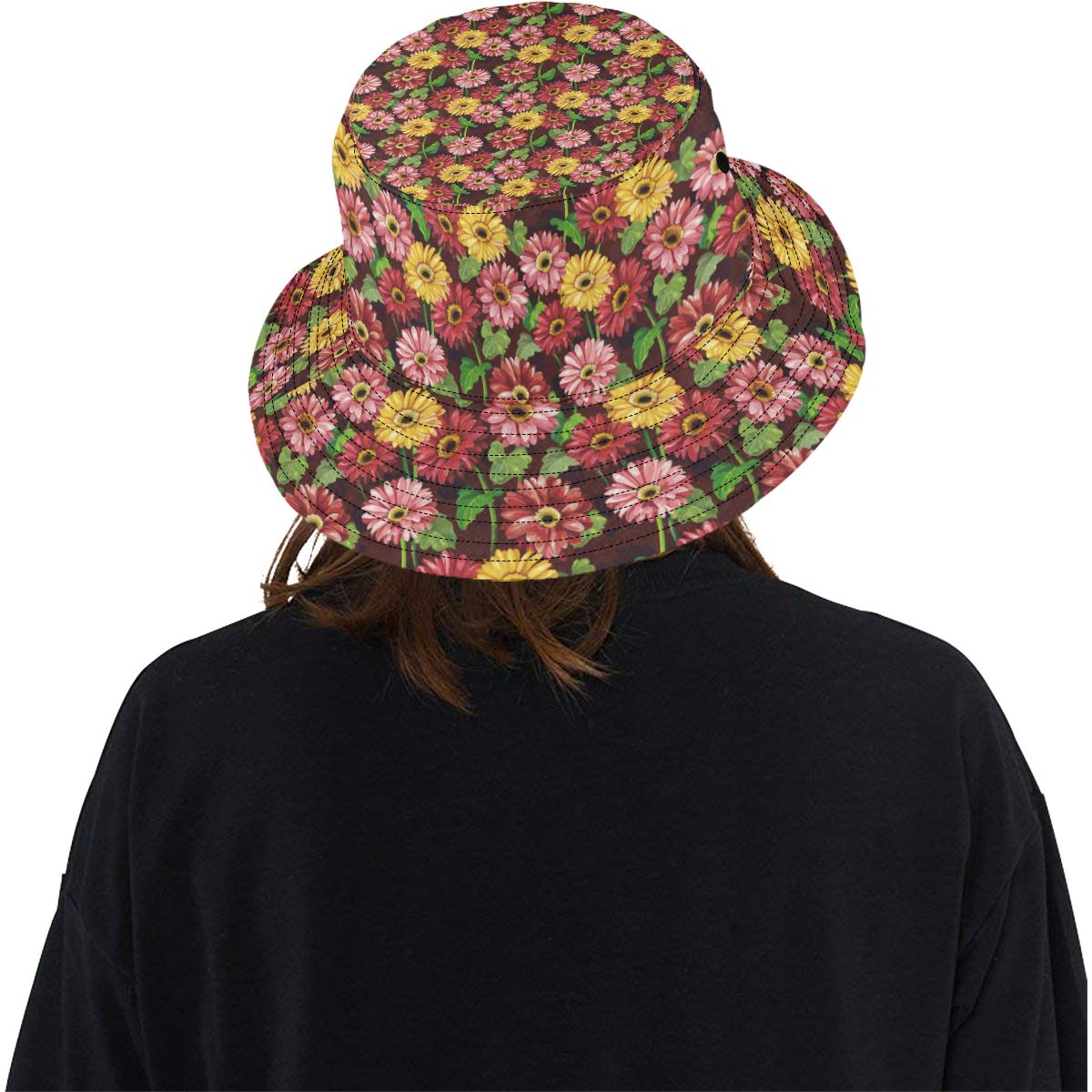 Daisy Gerbera Print Pattern Unisex Bucket Hat