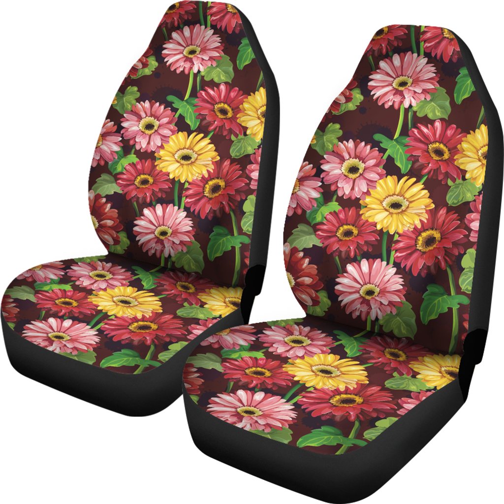 Daisy Gerbera Print Pattern Universal Fit Car Seat Covers