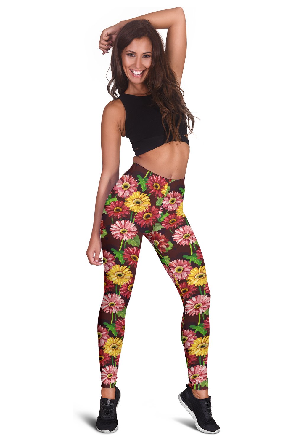Daisy Gerbera Print Pattern Women Leggings