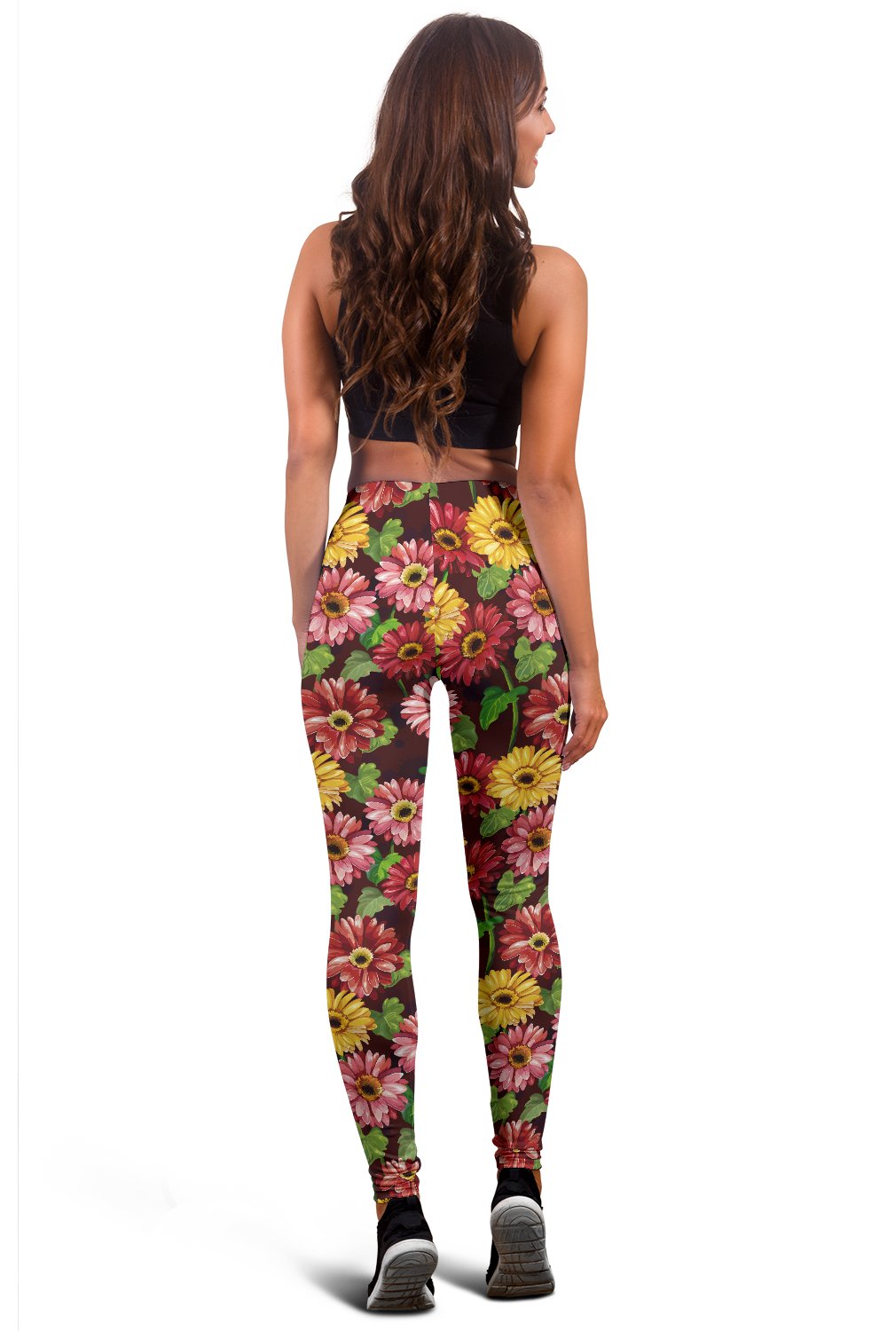 Daisy Gerbera Print Pattern Women Leggings