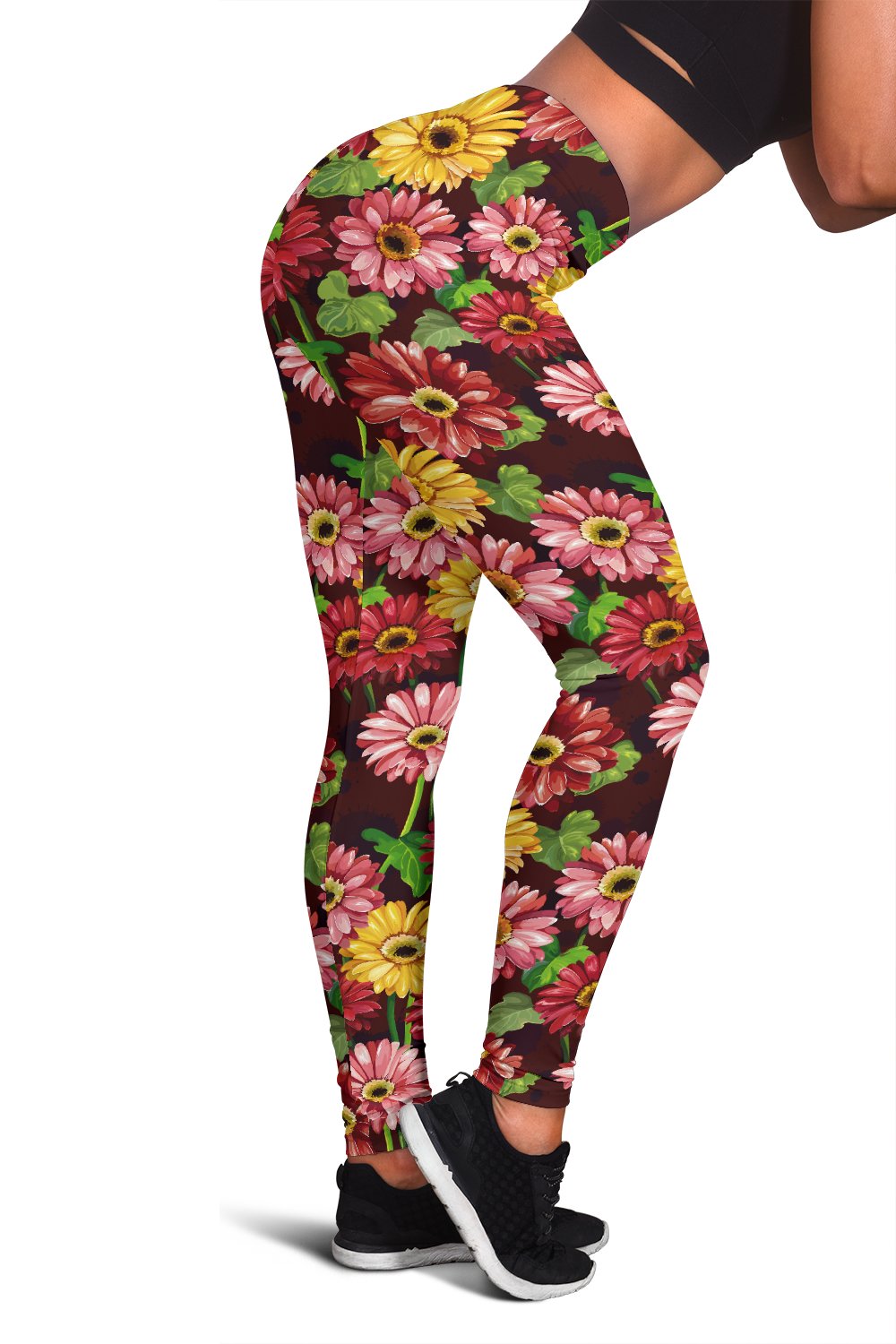 Daisy Gerbera Print Pattern Women Leggings
