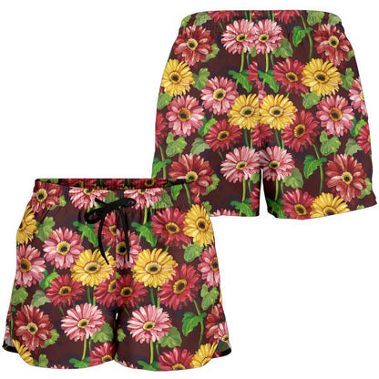 Daisy Gerbera Print Pattern Women Shorts-JTAMIGO.COM
