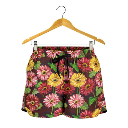 Daisy Gerbera Print Pattern Women Shorts-JTAMIGO.COM