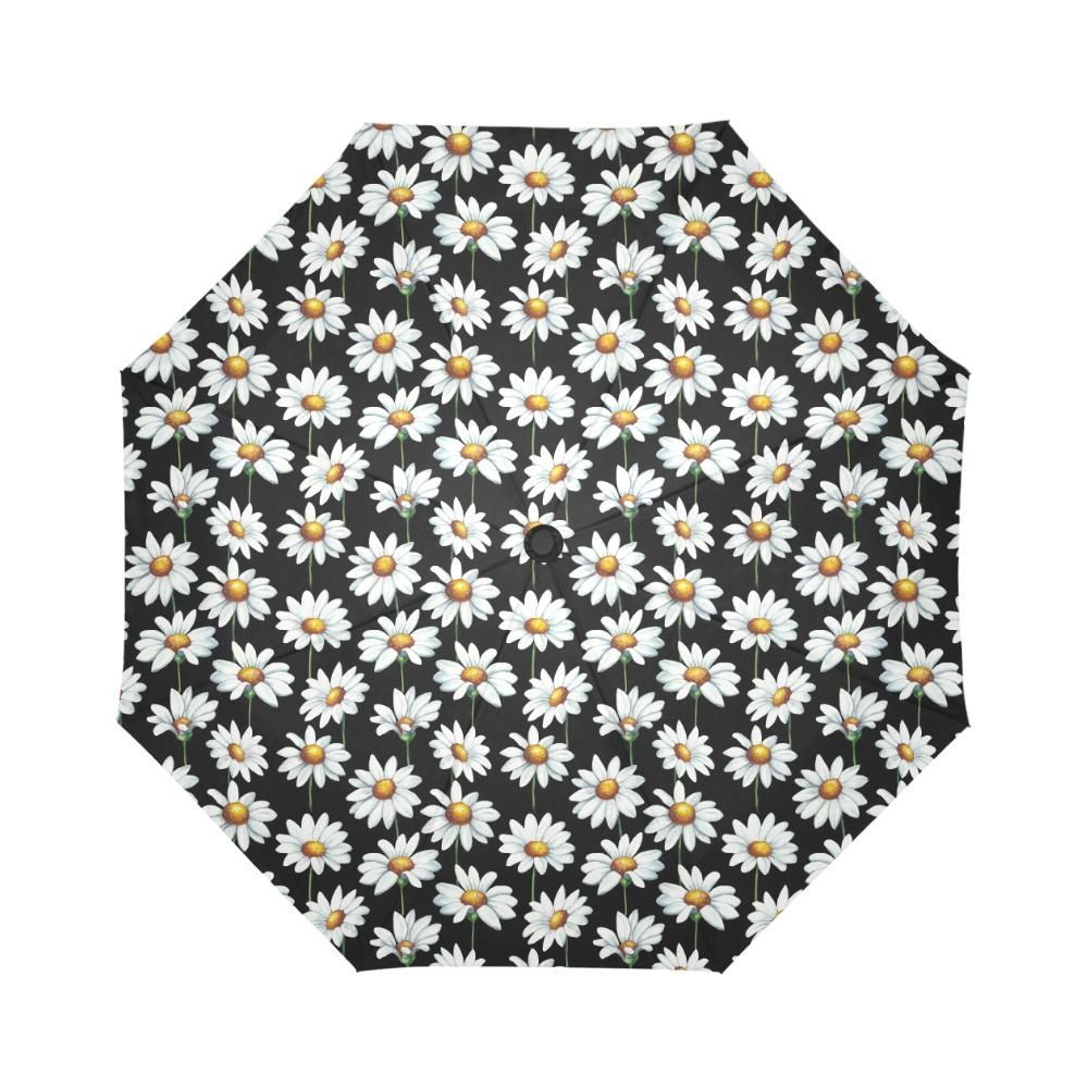 Daisy Print Pattern Automatic Foldable Umbrella