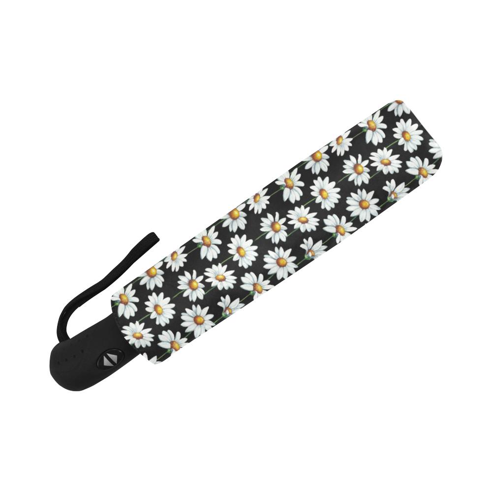 Daisy Print Pattern Automatic Foldable Umbrella