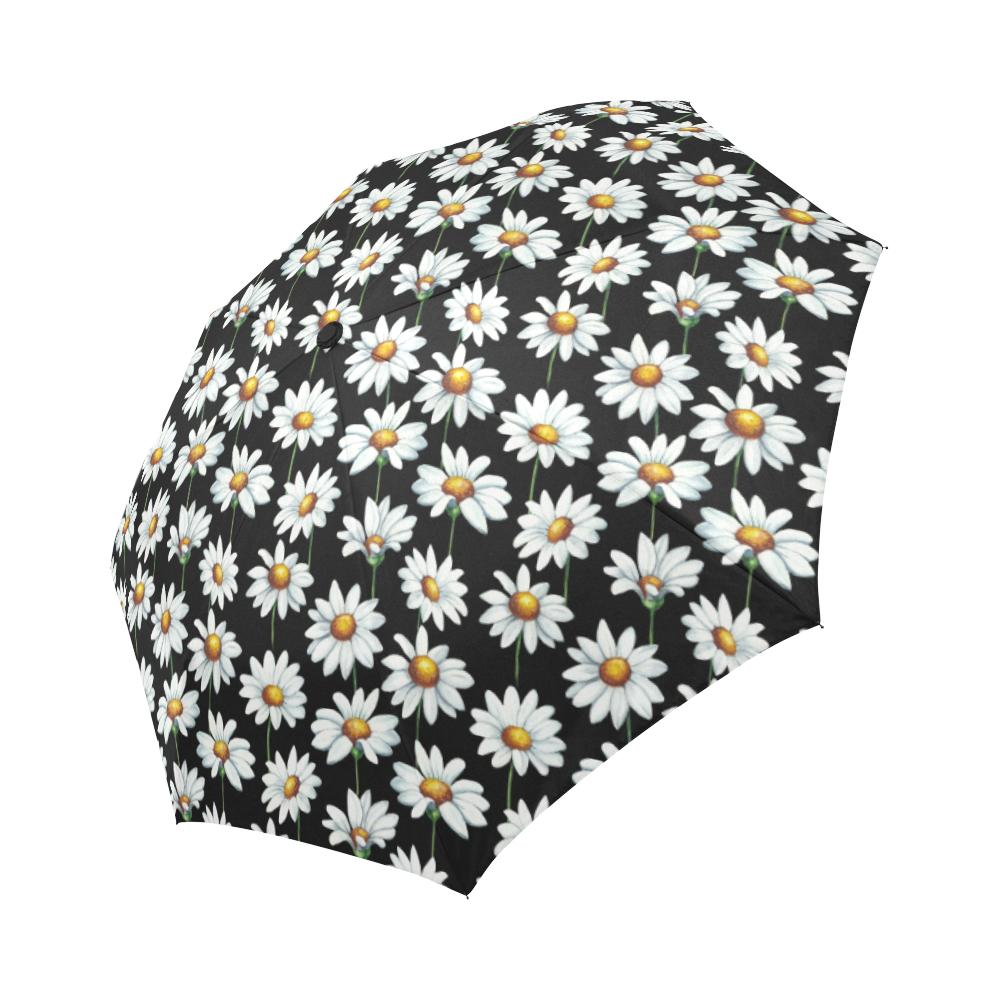 Daisy Print Pattern Automatic Foldable Umbrella