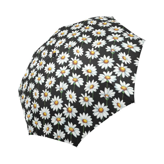 Daisy Print Pattern Automatic Foldable Umbrella