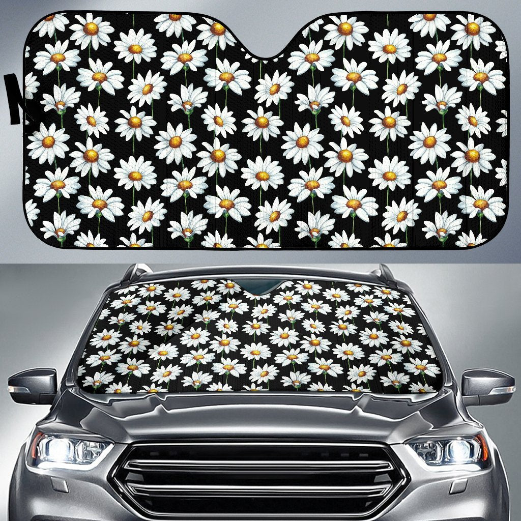 Daisy Print Pattern Car Sun Shade For Windshield