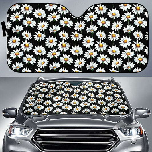 Daisy Print Pattern Car Sun Shade For Windshield