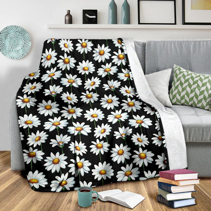 Daisy Print Pattern Fleece Blanket