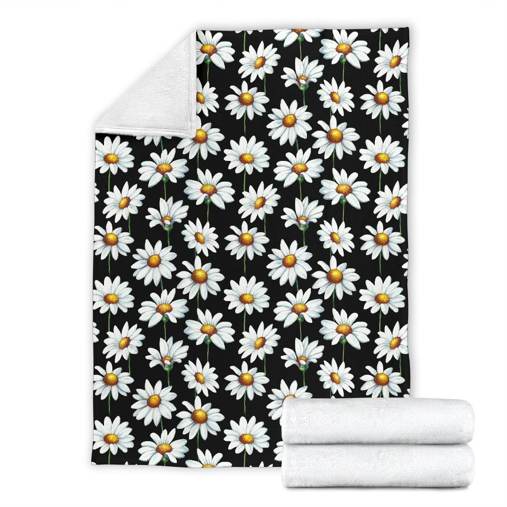 Daisy Print Pattern Fleece Blanket
