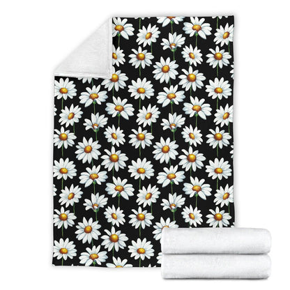 Daisy Print Pattern Fleece Blanket