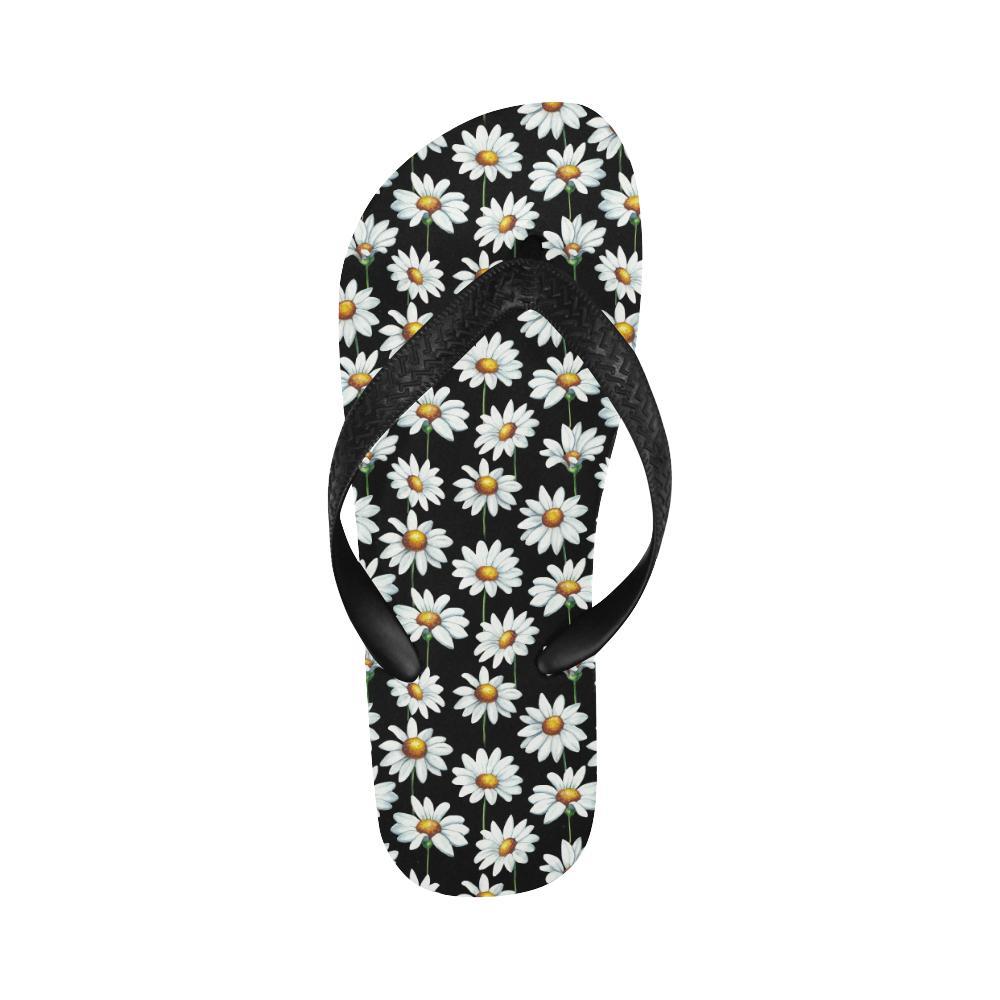 Daisy Print Pattern Flip Flops-JTAMIGO.COM