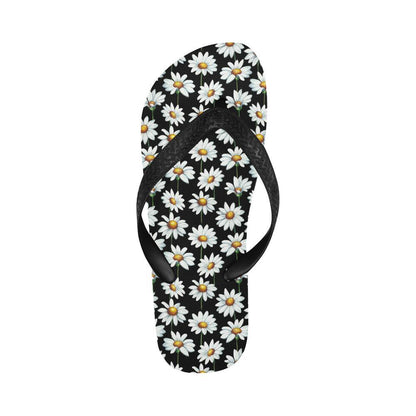 Daisy Print Pattern Flip Flops-JTAMIGO.COM