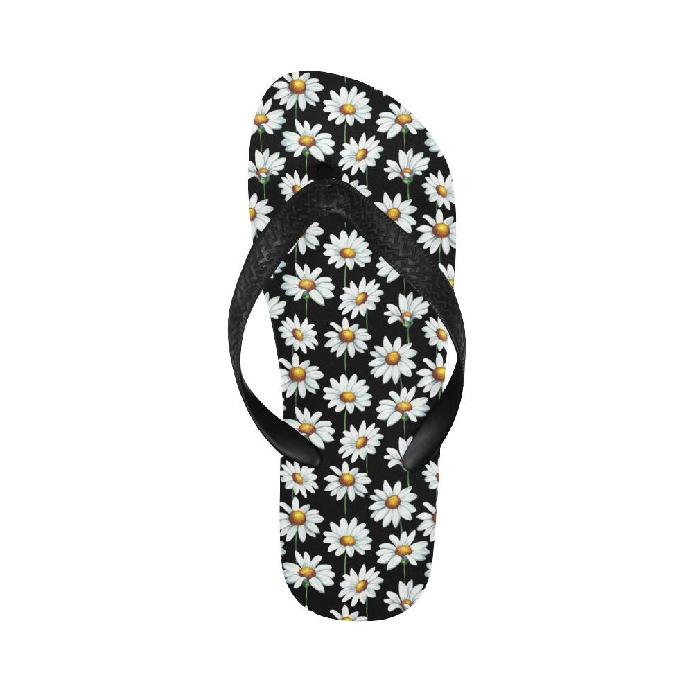 Daisy Print Pattern Flip Flops-JTAMIGO.COM