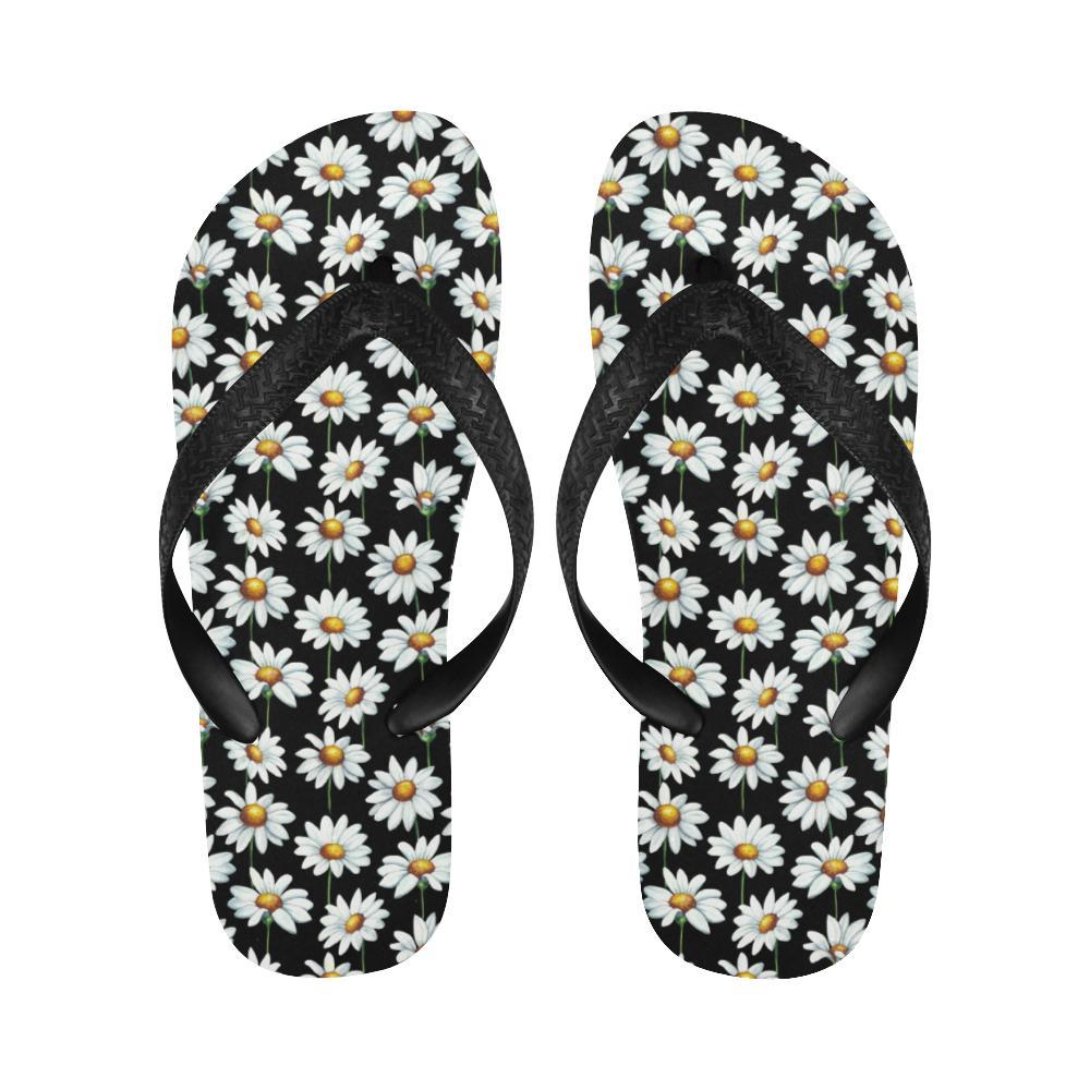 Daisy Print Pattern Flip Flops-JTAMIGO.COM