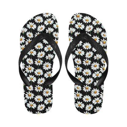 Daisy Print Pattern Flip Flops-JTAMIGO.COM