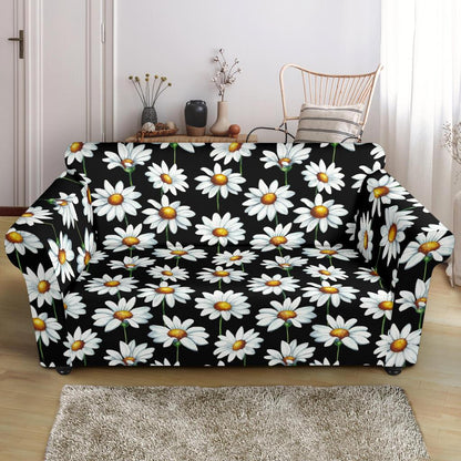 Daisy Print Pattern Loveseat Slipcover-JTAMIGO.COM
