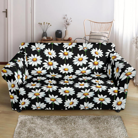 Daisy Print Pattern Loveseat Slipcover-JTAMIGO.COM