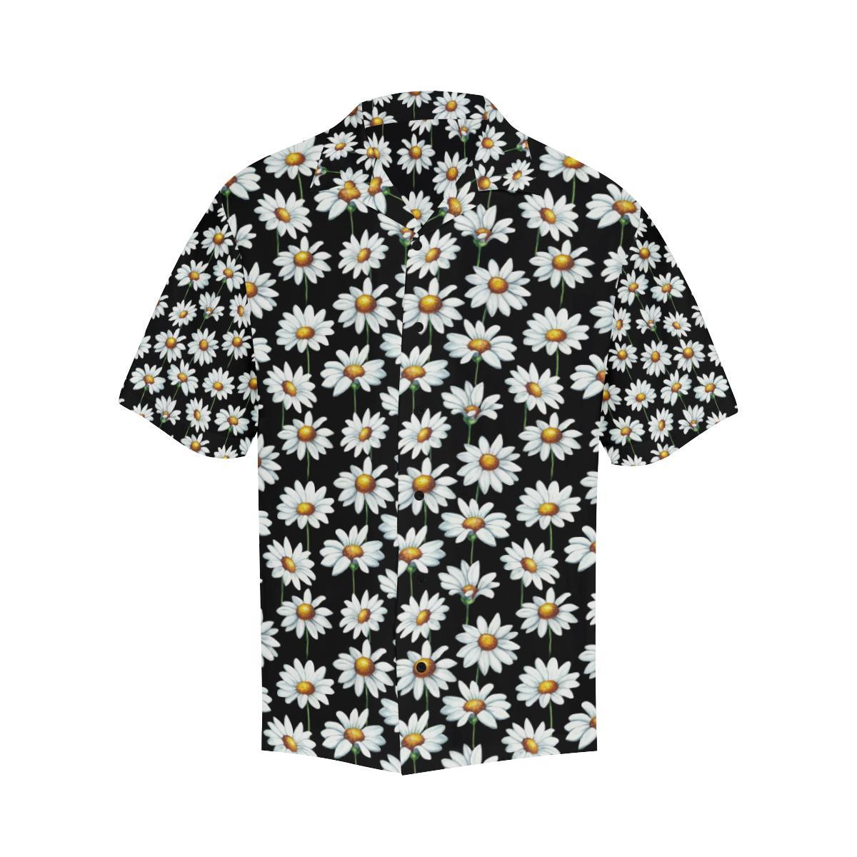 Daisy Print Pattern Men Aloha Hawaiian Shirt