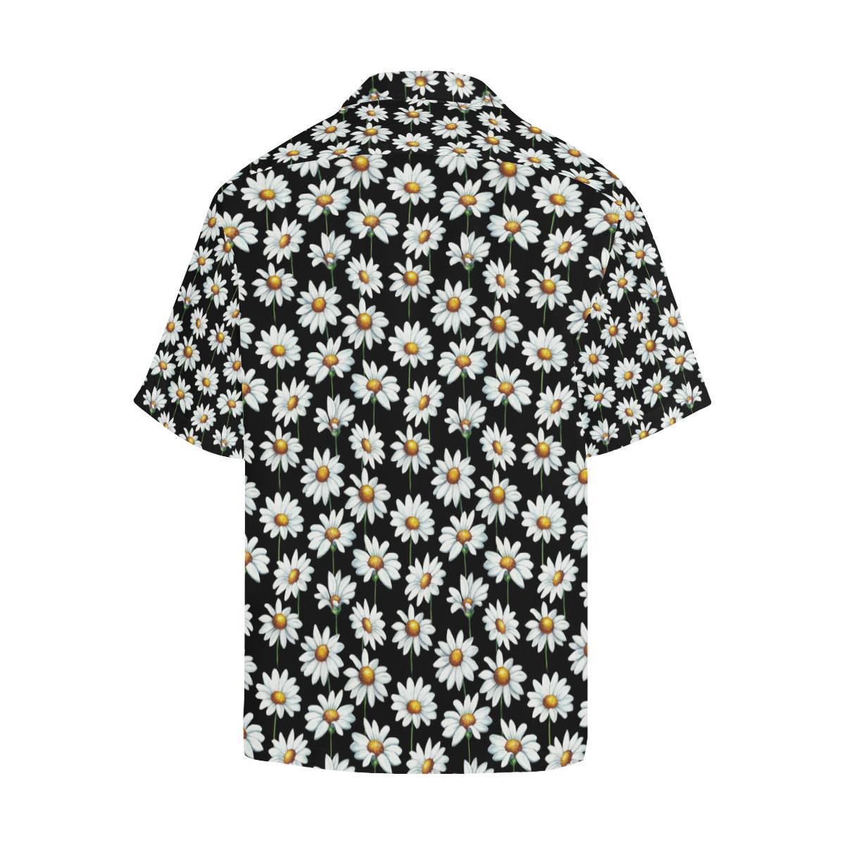 Daisy Print Pattern Men Aloha Hawaiian Shirt