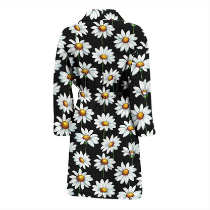 Daisy Print Pattern Men Bath Robe-JTAMIGO.COM