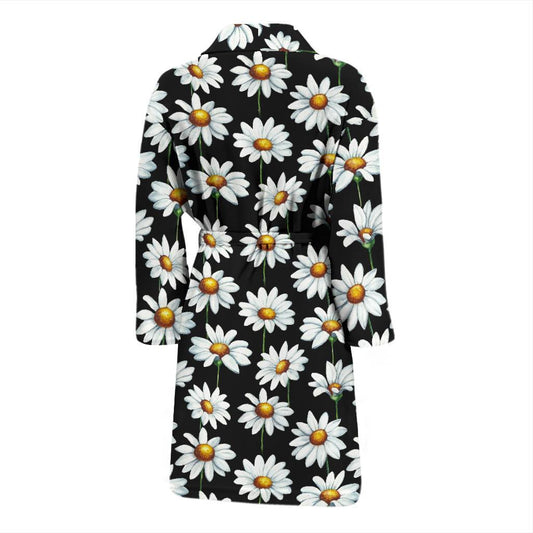 Daisy Print Pattern Men Bath Robe-JTAMIGO.COM