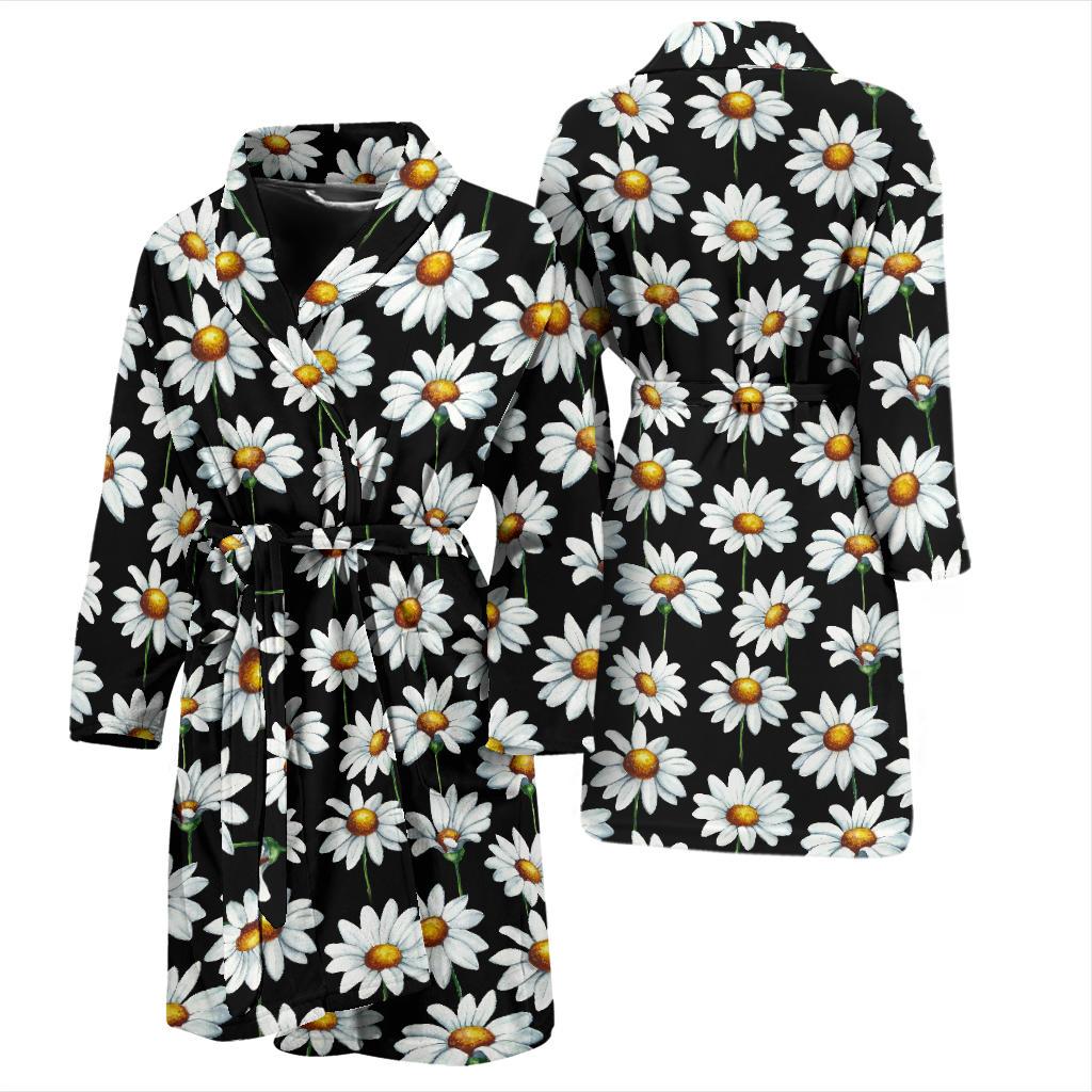 Daisy Print Pattern Men Bath Robe-JTAMIGO.COM